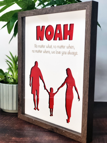 Parents & Child Shadow Box